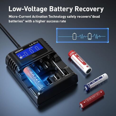 XTAR L4 Pro aa Charger with Batteries 8pcs AA 4150mwh Rechargeable Lithium aa Batteries in Saudi Arabia
