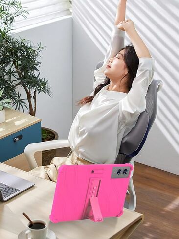 حافظة تابلت TECLAST T65 2025 مقاس 13.4 بوصة، حامل من السيليكون الناعم BOVUGAC قابل للتعديل مضاد للصدمات مناسب للأطفال لجهاز TECLAST T65 13.4 بوصة (Rosered) in Kuwait