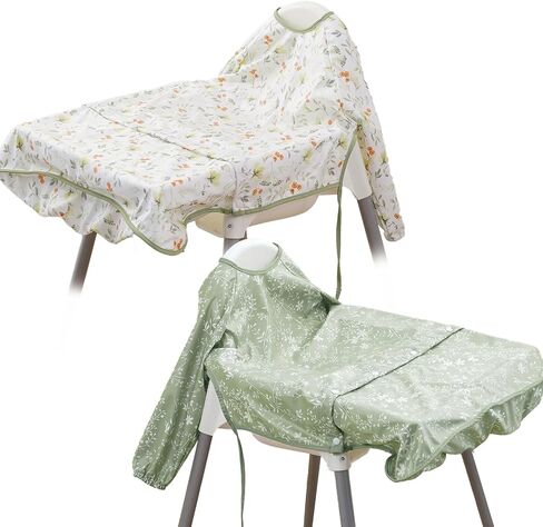 2-Pack Long Sleeve Baby Bib,Coverall Baby Bibs for Eating,Waterproof,Attaches to Highchair&Table,Ages 1 to 3 Years in Saudi Arabia