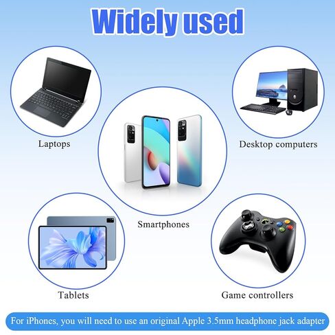 Headphone Cord 3.5mm to 3.5mm Male to Male Audio Cable Headphone Cable Replacement Audio Wire 3.5 mm to 3.5 mm Compatible with Most Headphones Replacement in Saudi Arabia
