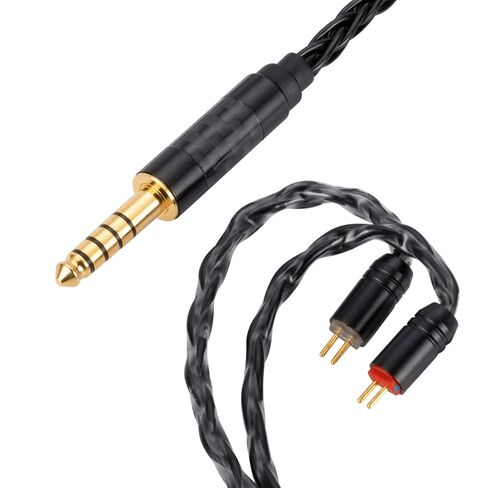 كابل UNCLE LIGHT من 4.4 ملم إلى 2 سنون (0.78 ملم) IEM، كابل سماعات HiFi مطلي بالفضة 8 النواة OCC، لسماعات الأذن فائقة النعومة وشاشة داخل الأذن، 1.3 متر أسود in Saudi Arabia