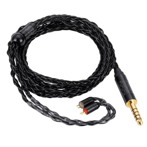 كابل UNCLE LIGHT من 4.4 ملم إلى 2 سنون (0.78 ملم) IEM، كابل سماعات HiFi مطلي بالفضة 8 النواة OCC، لسماعات الأذن فائقة النعومة وشاشة داخل الأذن، 1.3 متر أسود in Saudi Arabia
