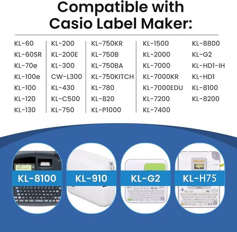 3 قطع بديلة لشريط صانع ملصقات كاسيو XR-12WE XR-12WE2S XR12WE2S، 12 مم 1/2 بوصة، متوافق مع طابعات ملصقات كاسيو Kl-60 Kl-780 Kl750b Kl-100 Kl750 Kl7200، أسود على أبيض in Kuwait