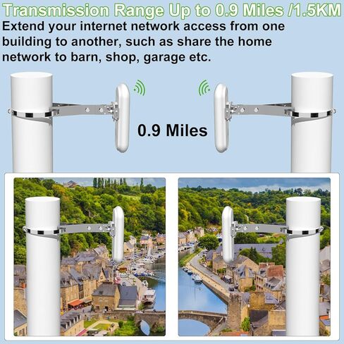 Point to Point/Multipoint Wireless Bridge Outdoor with Bracket Mount, Starlink WiFi Extender, IP65 Waterproof, 5.8GHz with 14dBi Antenna,Extend WiFi to Outdoorbulidings, 2 Pack in Saudi Arabia