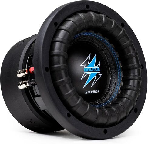 Hifonics BRW8D4 مضخم صوت سيارة بروتوس 1200 واط 8 بوصة مع مقياس ثقيل، مطلي بالمسحوق، سلة مصبوبة من الألومنيوم، مغناطيس مزدوج 70 أونصة، ملف صوتي 2.5 بوصة - مزدوج 4 أوم - 8 بوصة. in Kuwait