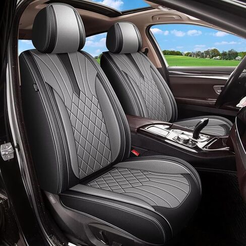 أغطية مقاعد السيارة مجموعة كاملة تناسب Hyundai Elantra 2017-2025 2026: 5 ملحقات داخلية للسيارات، واقيات غطاء مقعد السيارة من الجلد الصناعي الفاخر المقاوم للماء مع دعم قطني (أسود) in Kuwait