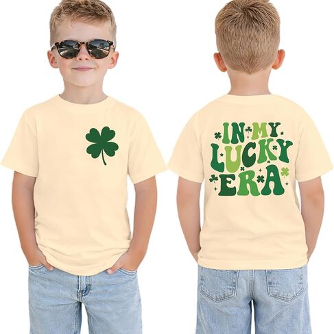 Toddler Baby Girls St. Patrick Day T-Shirts in My Lucky Era Graphic Tee Tops Kids Baby Boy Short Sleeve Clothes in Kuwait