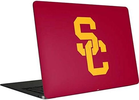 غلاف كمبيوتر محمول من Skinit متوافق مع جهاز MacBook Air 13in (2020) - تصميم شعار أحمر مرخص رسميًا من USC in Saudi Arabia