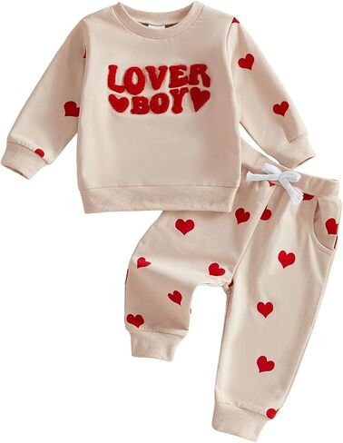 BeQeuewll Baby Boy St Patricks Day Outfit Lucky Boy Crew Neck Sweatshirt+Shamrock Pants 2Pcs Irish Toddler Boys Clothes in Saudi Arabia