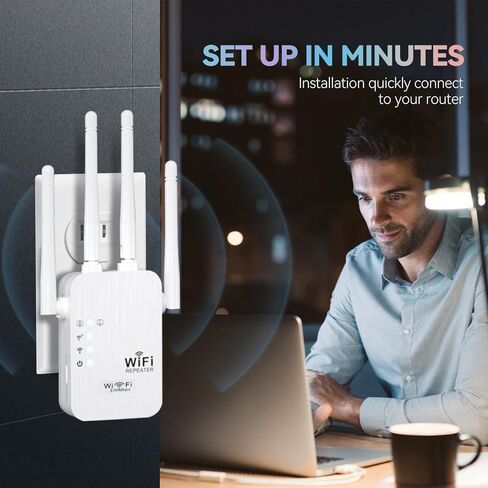 2025 معزز إشارة موسعات WiFi للمنزل طويل المدى يصل إلى 9800 قدم مربع و40 جهازًا، معزز إشارة موسع WiFi، معزز الإنترنت، موسع WiFi طويل المدى، إعداد سريع - متوسط in Saudi Arabia
