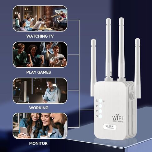 2025 معزز إشارة موسعات WiFi للمنزل طويل المدى يصل إلى 9800 قدم مربع و40 جهازًا، معزز إشارة موسع WiFi، معزز الإنترنت، موسع WiFi طويل المدى، إعداد سريع - متوسط in Saudi Arabia