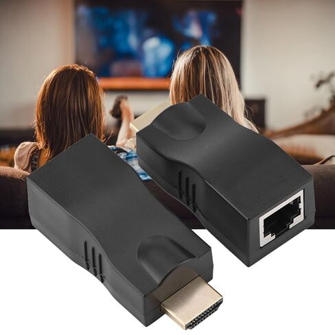 2X HDMI 30m to RJ45 Network Cable, Extender Converter Repeater Over CAT‑5e CAT6 for TV PC Projector Computer, Compitable with HDMI1.4 3D 1080P Resolution, 4k 2k in Saudi Arabia