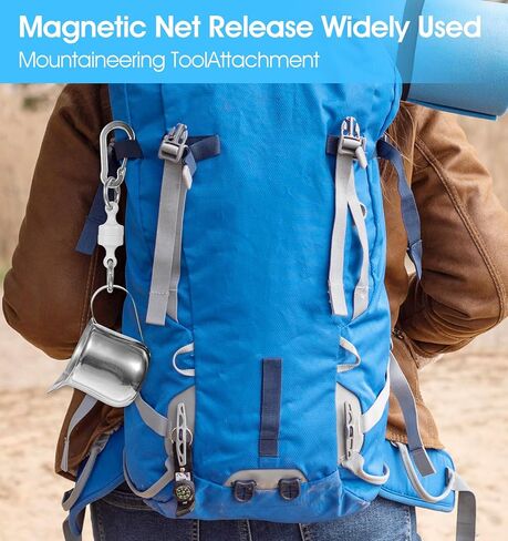 Magnet Key Chain, 2Pcs Magnetic Key Chain Strongest Magnetic Carabiner for Fly Fishing Magnet Metal Hooks, Black and White in Saudi Arabia