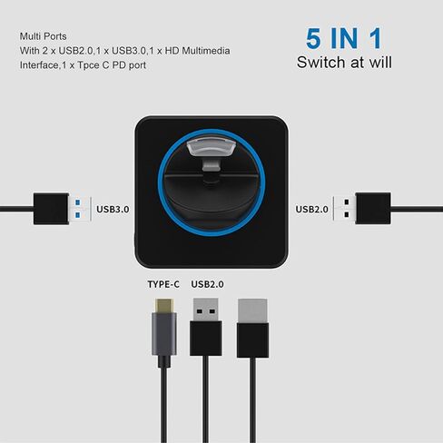 قاعدة توصيل للتلفزيون من سويتش، محطة إرساء واجهة الوسائط المتعددة 5 في 1 USB من النوع C HD، محول قاعدة لمحطة إرساء التلفزيون لـ OLED من أجل Lite in Kuwait