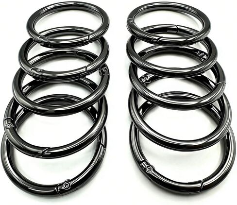 10 Pack 1.5 Inch Spring O Rings Clip, Metal Keychain Rings Key Ring Clip, Large Round Carabiner Clip for Keys, Bags, Buckle (Gold) in Saudi Arabia