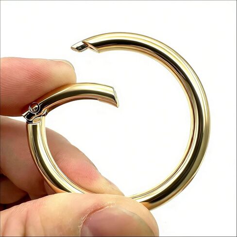 10 Pack 1.5 Inch Spring O Rings Clip, Metal Keychain Rings Key Ring Clip, Large Round Carabiner Clip for Keys, Bags, Buckle (Gold) in Saudi Arabia