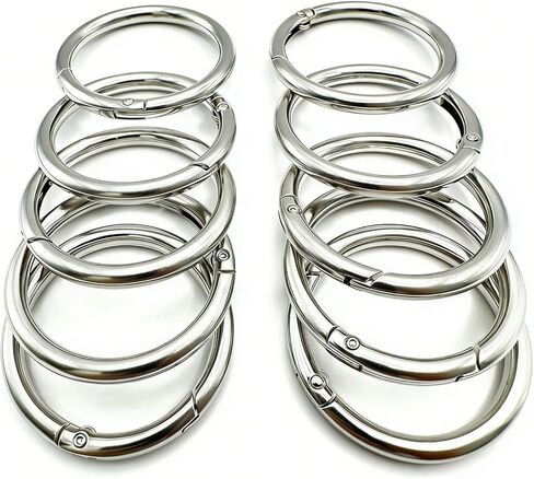 10 Pack 1.5 Inch Spring O Rings Clip, Metal Keychain Rings Key Ring Clip, Large Round Carabiner Clip for Keys, Bags, Buckle (Gold) in Saudi Arabia