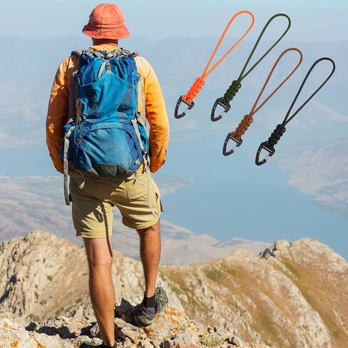 4-Pack Paracord Lanyard, Paracord Keychain Braided Rope Paracords Lanyards Key Chain with Triangle Buckle Carabiner Clip Men/Women Heavy Duty Hook for Car Key Outdoor Survival Camping Hiking, 4 Colors in Saudi Arabia