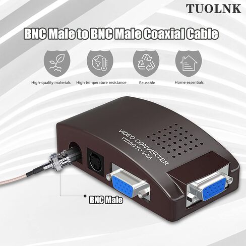TUOLNK 2PCS RG179 BNC Jumper Cable, 75ohm BNC Male to Male HD-SDI Extension Cable 20inch (50cm), Right Angle Pigtail Jumper Coaxial for SDI, Video, WiFi Antenna in Saudi Arabia