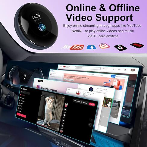 Wireless CarPlay Magic AI Box for BMW/Mercedes/Audi, 3.2" Touch Screen, Android Multimedia Adapter with Netflix YouTube, Supports Wireless CarPlay, Android Auto, Plug & Play in Saudi Arabia