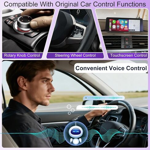 Wireless CarPlay Magic AI Box for BMW/Mercedes/Audi, 3.2" Touch Screen, Android Multimedia Adapter with Netflix YouTube, Supports Wireless CarPlay, Android Auto, Plug & Play in Saudi Arabia