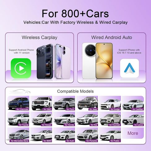 Wireless CarPlay Magic AI Box for BMW/Mercedes/Audi, 3.2" Touch Screen, Android Multimedia Adapter with Netflix YouTube, Supports Wireless CarPlay, Android Auto, Plug & Play in Saudi Arabia