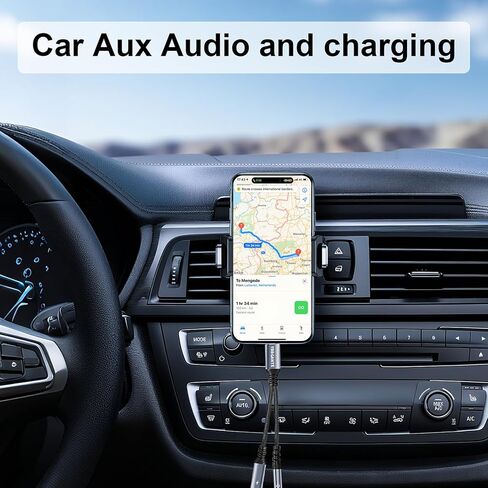 USB C to 3.5mm Headphone and Charger Adapter 2 in 1 USB C Headphone Adapter Type C Splitter for Audio USB c to aux and Charger 60W PD Fast Charging Dongle for iPhone17/16 iPad Pro Pixel Samsung in Saudi Arabia