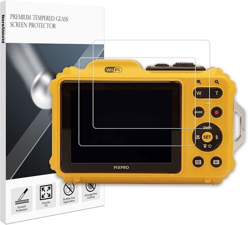 واقي شاشة من الزجاج المقوى لكاميرا Kodak PixPro WPZ2 الرقمية المقاومة للماء مقاس 2.7 بوصة ومضادة لبصمات الأصابع وصلابة 9H+ مع تقوية الألومنيوم [عبوة من قطعتين] (شفاف) in Kuwait