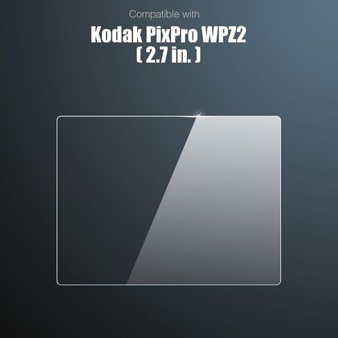 واقي شاشة من الزجاج المقوى لكاميرا Kodak PixPro WPZ2 الرقمية المقاومة للماء مقاس 2.7 بوصة ومضادة لبصمات الأصابع وصلابة 9H+ مع تقوية الألومنيوم [عبوة من قطعتين] (شفاف) in Kuwait