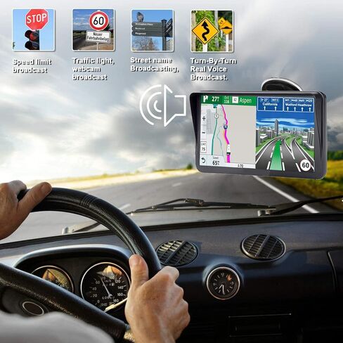 Car GPS Navigation, 2025 Map 9 inch Touch Screen Car GPS Navigation System, Voice Turn Direction Guidance, Support Speed and Red Light Warning(Free Update Lifetime Map) in Saudi Arabia