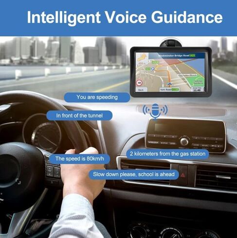 Car GPS Navigation, 2025 Map 9 inch Touch Screen Car GPS Navigation System, Voice Turn Direction Guidance, Support Speed and Red Light Warning(Free Update Lifetime Map) in Saudi Arabia