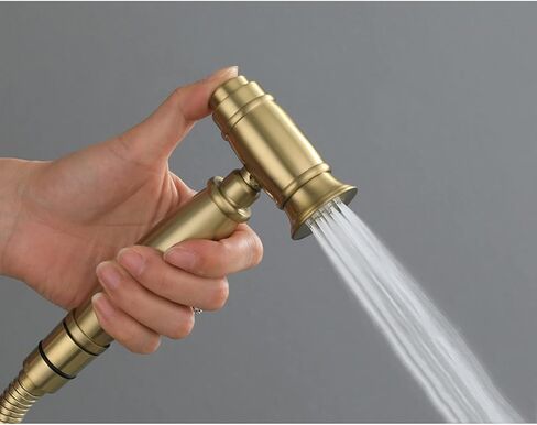 Sprayer Brass HandheldSprayer for Toilet Brushed Gold Baby Cloth Diaper Sprayer for Hot and Cold Water PortableFaucet withHose for Feminine Wash, Wall Mount in Kuwait