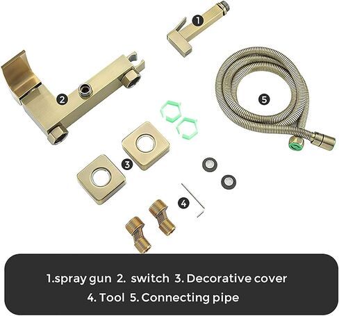 Sprayer Kit HandheldSprayer for Toilet, Hot and Cold Water Bathroom Cloth Diaper Sprayer Set Brass Wall Mounted ToiletSprayer Kit for Personal Hygiene, Bronze in Kuwait