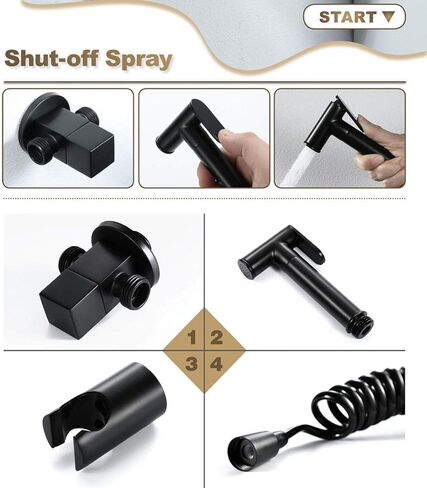 Black Single Cold in and Out Sprayer Full Pressure and Leakproof HandheldToilet Sprayer Kit,Hand Held Cloth Diaper Sprayer for Toilet,Easy to Install Bathroom Spra in Kuwait