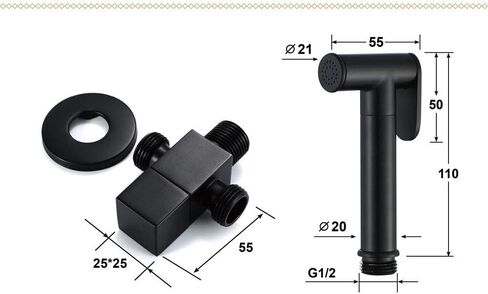 Black Single Cold in and Out Sprayer Full Pressure and Leakproof HandheldToilet Sprayer Kit,Hand Held Cloth Diaper Sprayer for Toilet,Easy to Install Bathroom Spra in Kuwait