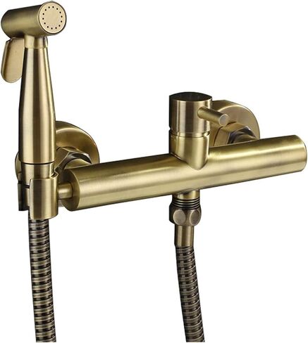 ToiletSprayerSpray Gun, Brushed Gold ToiletTap, Hot and Cold HygienicFaucet Shattaf(A) in Kuwait