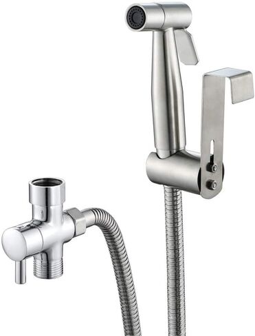 Brushed Stainless Steel Single ColdToilet Sprayer,Square Silver Nozzle,Shattaf Sprayer Best Used for Personal Hygiene and Potty Toilet Sprayer in Kuwait