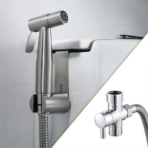 Brushed Stainless Steel Single ColdToilet Sprayer,Square Silver Nozzle,Shattaf Sprayer Best Used for Personal Hygiene and Potty Toilet Sprayer in Kuwait