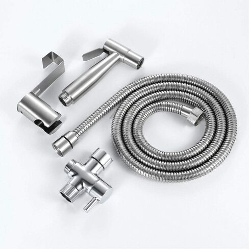 Brushed Stainless Steel Single ColdToilet Sprayer,Square Silver Nozzle,Shattaf Sprayer Best Used for Personal Hygiene and Potty Toilet Sprayer in Kuwait