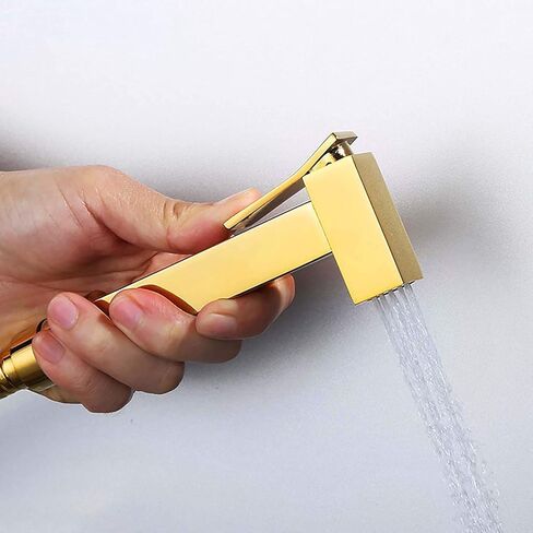Sprayer Kit HandheldSprayer for Toilet, Titanium Gold ToiletSprayer Kit Brass Wall Mounted Bathroom Cloth Diaper Sprayer Set with Single Cold Water for Pet Bathing,1.5M Hose in Kuwait