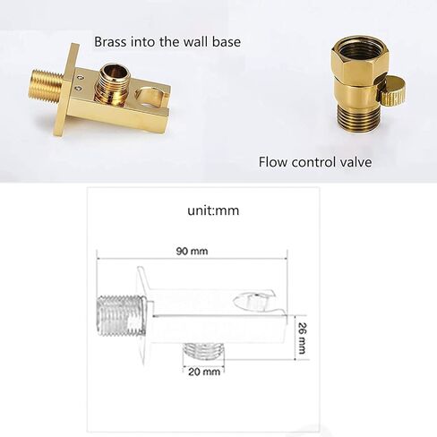 Sprayer Kit HandheldSprayer for Toilet, Titanium Gold ToiletSprayer Kit Brass Wall Mounted Bathroom Cloth Diaper Sprayer Set with Single Cold Water for Pet Bathing,1.5M Hose in Kuwait