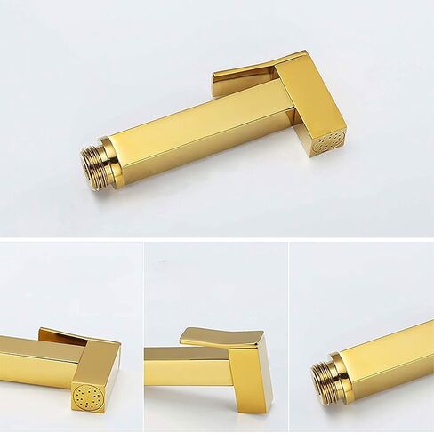 Sprayer Kit HandheldSprayer for Toilet, Titanium Gold ToiletSprayer Kit Brass Wall Mounted Bathroom Cloth Diaper Sprayer Set with Single Cold Water for Pet Bathing,1.5M Hose in Kuwait