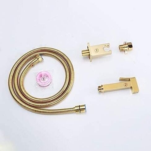 Sprayer Kit HandheldSprayer for Toilet, Titanium Gold ToiletSprayer Kit Brass Wall Mounted Bathroom Cloth Diaper Sprayer Set with Single Cold Water for Pet Bathing,1.5M Hose in Kuwait