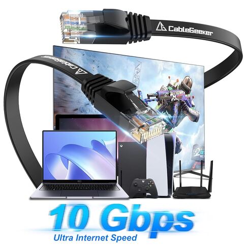 Cat 6 Ethernet Cable 10 ft (5 Pack) (at a Cat5e Price but Higher Bandwidth) Cat6 Internet Network Cable Flat - Ethernet Patch Cables Short - Computer LAN Cable with Snagless RJ45 Connectors in Saudi Arabia