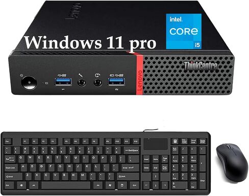 كمبيوتر مكتبي صغير Lenovo ThinkCentre M700، Core i5-6500T، ذاكرة وصول عشوائي 8 جيجابايت، 256 جيجابايت SSD، لوحة مفاتيح وماوس، واي فاي وبلوتوث، USB 3.0، DisplayPort، Windows 11 Pro (متجدد) in Kuwait