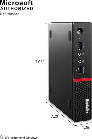 كمبيوتر مكتبي صغير Lenovo ThinkCentre M700، Core i5-6500T، ذاكرة وصول عشوائي 8 جيجابايت، 256 جيجابايت SSD، لوحة مفاتيح وماوس، واي فاي وبلوتوث، USB 3.0، DisplayPort، Windows 11 Pro (متجدد) in Kuwait