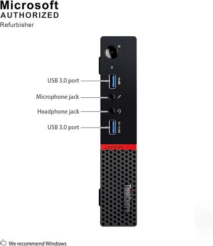 كمبيوتر مكتبي صغير Lenovo ThinkCentre M700، Core i5-6500T، ذاكرة وصول عشوائي 8 جيجابايت، 256 جيجابايت SSD، لوحة مفاتيح وماوس، واي فاي وبلوتوث، USB 3.0، DisplayPort، Windows 11 Pro (متجدد) in Kuwait