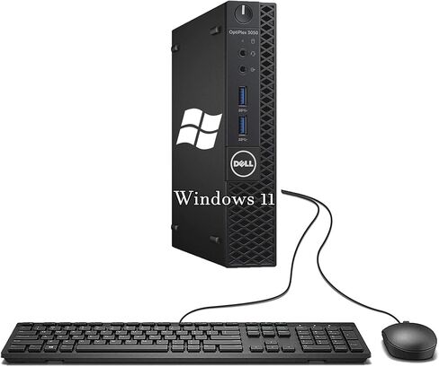 كمبيوتر Dell OptiPlex 3050 Micro PC، كمبيوتر مكتبي صغير Windows 11 Pro، معالج Intel Core الجيل السابع، 256 جيجا SSD، 8 جيجا رام، لوحة مفاتيح وماوس، LAN/RJ-45 (متجدد) in Saudi Arabia