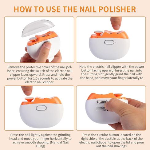 مقص أظافر كهربائي، ماكينة تشذيب أظافر كهربائية للأطفال، مبرد أظافر أوتوماتيكي 2 في 1 قابل لإعادة الشحن مع ضوء LED وتخزين مشبك أظافر للأطفال وكبار السن والبالغين (أرجواني) in Kuwait