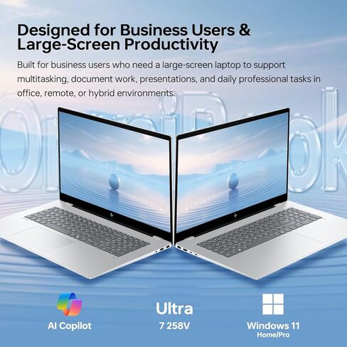 HP OmniBook (العلامة التجارية Envy Next) 7 17 كمبيوتر محمول للمحترفين، شاشة لمس FHD مقاس 17.3 بوصة، أداء فائق 7 258 فولت لتعدد المهام، ذاكرة وصول عشوائي 32 جيجابايت، 1 تيرابايت SSD، Wi-Fi 7، W11P، حزمة مع مبرد كمبيوتر محمول PCO in Kuwait